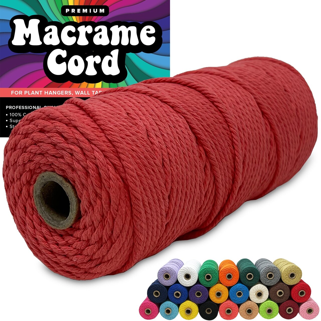 3mm Macrame Cord 3mm Thick Cords for Macrame Yarn 100% Cotton Colored Macrame Rope Cord Natural Craft Cord String Yarn Supplies 325 Feet 3 mm Cotton Macrame Cord Thin Macrame Supplies